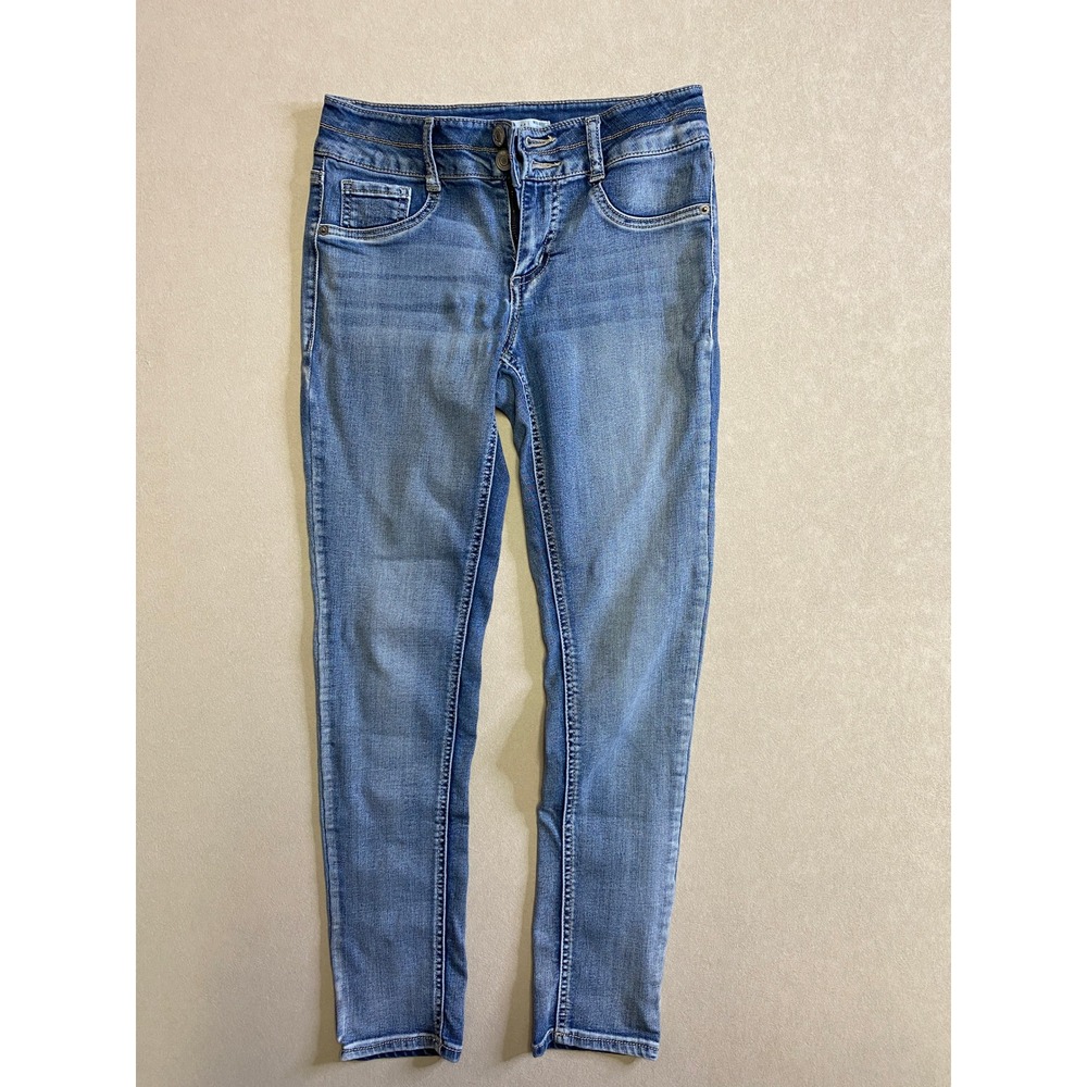 Mudd Girls Size 14 Blue Skinny Jeans Mid Rise Stretch Medium Wash OM73D028RW9